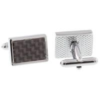 Stratton Chrome Plated Carbon Fibre Cufflinks