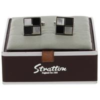 stratton rhodiumonyxmother of pearl cufflink set