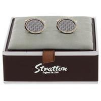 stratton rhodium gold carbon fibre cufflink set