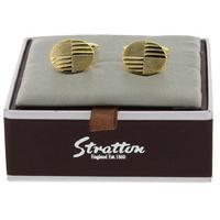 Stratton Round Gold Cufflink Set