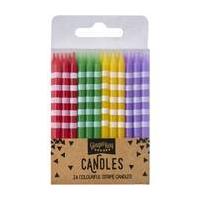 striped candles 24 pack