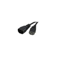 StarTech.com 3 ft 14AWG Computer Power Cord Extension - C14 to C13 Power Cable - 3ft - IEC 60320 C13 - IEC 60320 C14 - Black