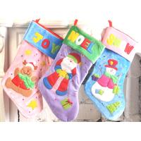 Stocking Decorated Bright Word Asst 50cm