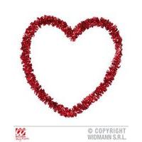St Valentine\'s Day Embossed Tinsel Heart 27x27cm Accessory