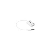 StarTech.com 3.5mm 4 Position to 2x 3 Position 3.5mm Headset Splitter Adapter M/F - White - 1 x Mini-phone Male Stereo Audio - 2 x Mini-phone Female S