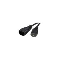StarTech.com 1m Standard Computer Power Cord Extension - C14 to C13 - For UPS, PDU - 250 V AC Voltage Rating - 5 A Current Rating - Black
