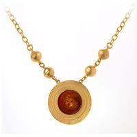 Stonehenge Amber Gold Plated Pendant