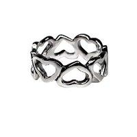 sterling silver back to back heart ring