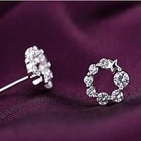 Sterling Silver Earrings Lucky Pentagram