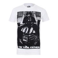 star wars mens vader father photo t shirt white m