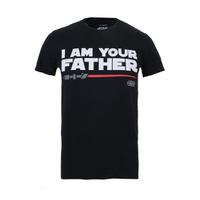 Star Wars Men\'s Father Lightsaber T-Shirt - Black - S