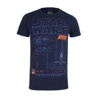 Star Wars Men\'s X-Wing Schematic T-Shirt - Navy - S
