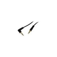 StarTech.com 1 ft Slim 3.5mm to Right Angle Stereo Audio Cable - M/M - 1 x Mini-phone Male Stereo Audio - 1 x Mini-phone Male Stereo Audio - Gold-plat