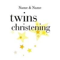 star twins | personalised christening card