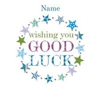 stars good luck personalised good luck card