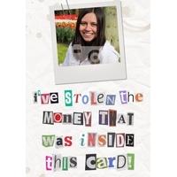 stolen the money ransom note card