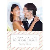 striped photo wedding card