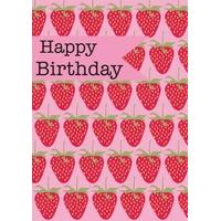 strawberries happy birthday card cg1155