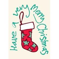 Star Stocking| Christmas Card |LL1141