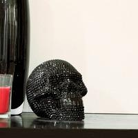 star studded skull black and small sculpture