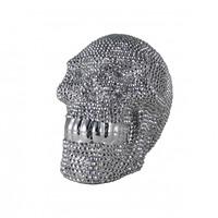 star studded skull silver and small sculpture