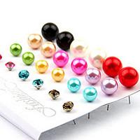 Stud Earrings Alloy Fashion Gold-Black Jewelry Party Daily
