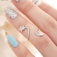 Statement Rings Alloy Simulated Diamond Star Birthstones Silver Golden Jewelry Party Daily Casual
