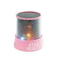 Starry Night Sky Projector Colorful LED Night Light (Random Color, Powered by 3 AA Battery)