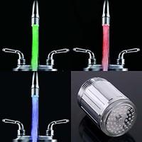 Stylish Water Stream Colorful Luminous LED Light Faucet Light (Plastic, Chrome Finish)