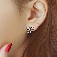 Stud Earrings Pearl Alloy Black Jewelry Party Daily Casual