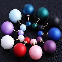Stud Earrings Alloy Ball Green Blue Pink Light Blue Dark Purple Jewelry Party Daily Casual