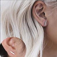 stud earrings basic fashion simple style alloy line black silver golde ...