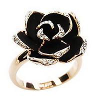 Statement Rings Alloy Simulated Diamond Flower Golden Jewelry Daily 1pc