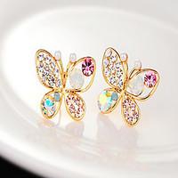 Stud Earrings Pearl Rhinestone Alloy Golden Jewelry Party Daily