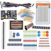 Starter Beginner Kit Breadboard Cable Resistor Capacitor LED Potentiometer for Arduino Learning Kit