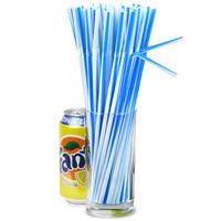 Striped Bendy Straws 9.5inch Blue & White (Pack of 100)