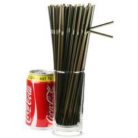 striped bendy straws 95inch black amp gold pack of 250
