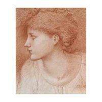 Study of a Girl\'s Head for the Golden Stairs By Edward Burne-Jones