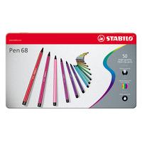 STABILO Pen 68 Premium Fibre Tip Pens Tinned Art Products 50 shades