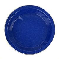 Strider Blue Enamel Deep Plate with Stainless Steel Rim 25cm (Single)