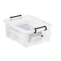 Strata (20 litre) Smart Box Clip On Folding Lid Opens Front or Side (Clear)