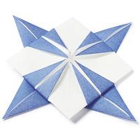 Sternenblute Origami Dinner Napkins Blue & White 40cm (Pack of 12)