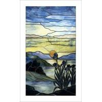 Stained Glass Window with Iris and Sunset, c.1900 By Louis Comfort Tiffany
