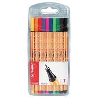 Stabilo Point 88 Fineliner Pen Water-based 0.8mm Tip 0.4mm Line Assorted (1 x Pack of 10)