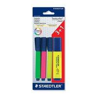 Staedtler Textsurfer Classic Highlighter Line Width 2.5-4.7mm Assorted Ref 364ABK4 [Pack 3 + 1 FREE]