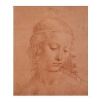 Study of a Young Woman\'s Head, 1508 By Leonardo da Vinci