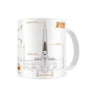 star wars the force awakens x wing blueprint white orange ceramic mug