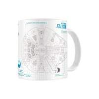 Star Wars: The Force Awakens - Falcon Blueprint White-blue Ceramic Mug