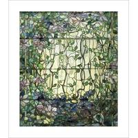 Stained Glass with Clematis, c.1900 By Louis Comfort Tiffany