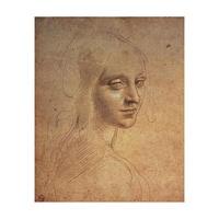 Study of a Young Woman\'s Head, 1483 By Leonardo da Vinci